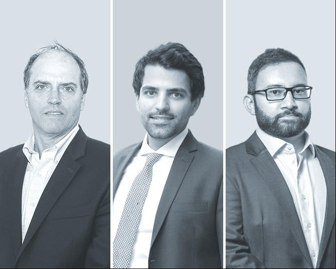 Carlos Rodríguez Capurro, de Citadelle Legal/Tax & ing (izquierda); Fernando John Friedmann Junior, de Pinheiro Guimarães (centro), y Bruno Zanardi, de Galvão Villani, Navarro, Zangiácomo y Bardella Advogados.