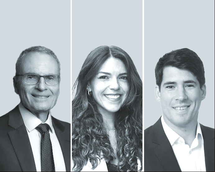 Oswaldo Henrique Duek, de Oliveira e Olivi Advogados Associados (izquierda); María Pilar Domínguez, de Bofill Mir Abogados, y Tomás Trusso, de TCA Tanoira Cassagne Abogados.