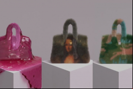 La primera pieza que Mason Rothschild creó sobre su interpretación del bolso Birkin, nombrada 'Baby Birkin', se subastó en 5.5 ETH. / MetaBirkin.