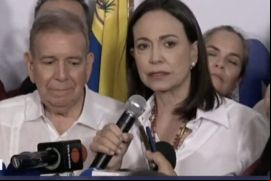 Machado pidió a la población presionar hasta que se impriman todos los conteos oficiales. / VPI TV.