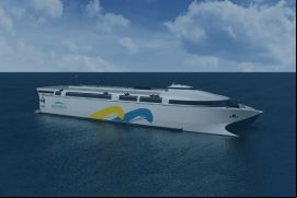 El ferry eléctrico tiene como objetivo reducir las emisiones de dióxido de carbono en un 84%, en comparación con las actuales embarcaciones de combustibles fósiles. / Tomado de la página web de Buquebus