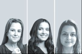 Cíntia Robin, de Azevedo Sette Advogados (izquierda); Cláudia Gruppi Costa, de MCS Advogados (centro), y Heloisa do Amaral, de Veirano Advogados.