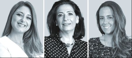 Michelle Aramburú, de Payet, Rey, Cauvi, Pérez Abogados (izquierda); María Teresa Paillés, de Pérez- Llorca (centro), y Francisca Salas, de Cariola Díez Pérez-Cotapos.
