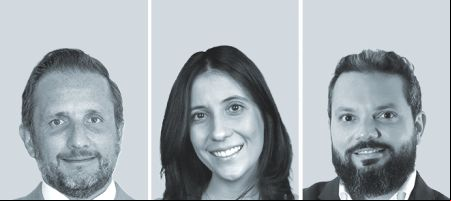 José Ignacio Rivero, de Pérez-Llorca - México (izquierda); Caroline dos Anjos da Silva, de Martinelli Advogados, y Raphael Arnaud, de BRZ Advogados.