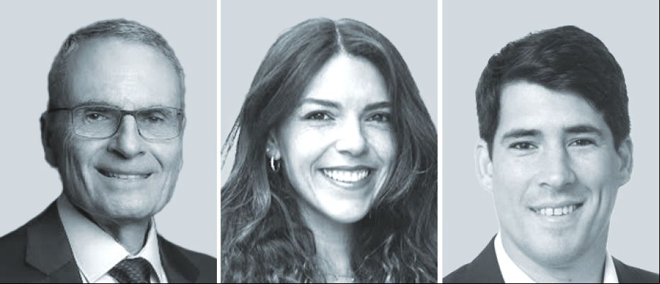 Oswaldo Henrique Duek, de Oliveira e Olivi Advogados Associados (izquierda); María Pilar Domínguez, de Bofill Mir Abogados, y Tomás Trusso, de TCA Tanoira Cassagne Abogados.